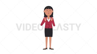 Asian Corporate Woman Surprised Stock Animation