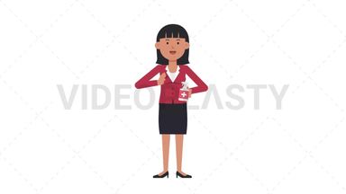 Asian Corporate Woman Using Disinfectant Spray Stock Animation