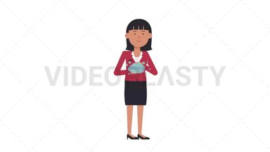 Asian Corporate Woman Washing Hands Stock Animation