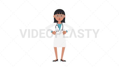Asian Female Doctor Angry Stock Animation