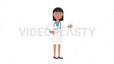 Asian Female Doctor Approve Stock Animation
