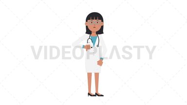 Asian Female Doctor Disapprove Stock Animation