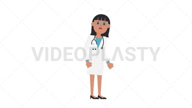 Asian Female Doctor Dizzy Stock Animation