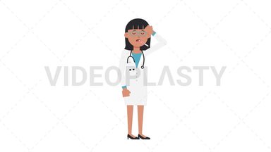 Asian Female Doctor Fever Stock Animation