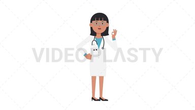 Asian Female Doctor Ok Stock Animation