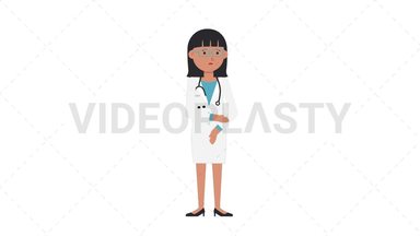 Asian Female Doctor Sad Stock Animation