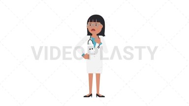 Asian Female Doctor Shortness of Breath Stock Animation