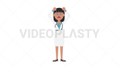 Asian Female Doctor Stressed Stock Animation