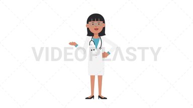 Asian Female Doctor Talking Stock Animation