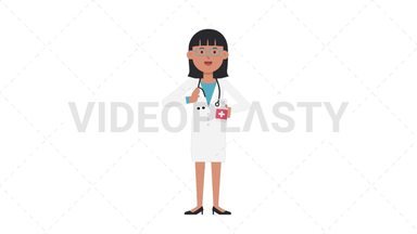Asian Female Doctor Using Disinfectant Spray Stock Animation