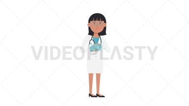 Asian Female Doctor Washing Hands Stock Animation