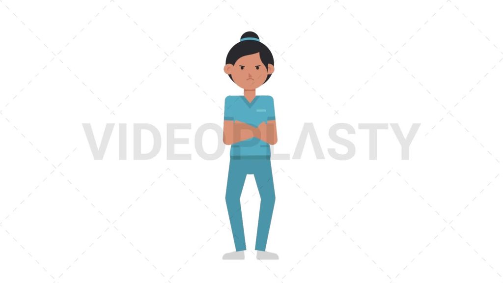 Asian Female Nurse Angry [Royalty-Free Stock Animation] | VideoPlasty