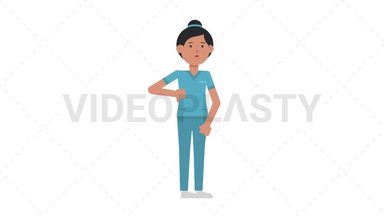 Asian Female Nurse Disapprove Stock Animation