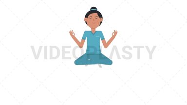 Asian Female Nurse Meditating Stock Animation