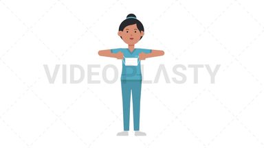 Asian Female Nurse Putting on Face Mask Stock Animation