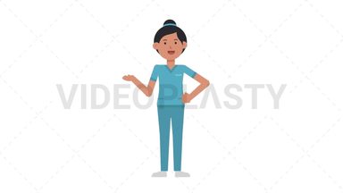 Asian Female Nurse Talking Stock Animation