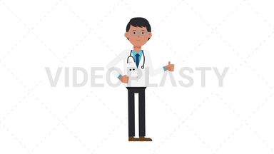 Asian Male Doctor Approve Stock Animation