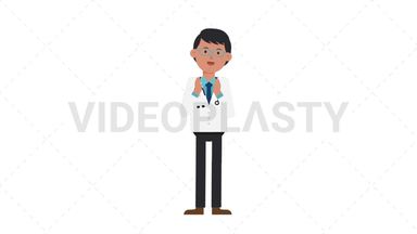 Asian Male Doctor Clapping Stock Animation