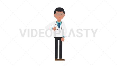 Asian Male Doctor Disapprove Stock Animation