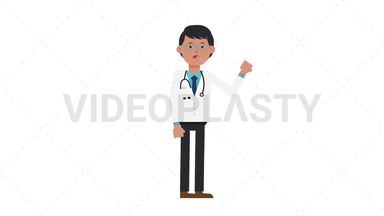 Asian Male Doctor Fever Stock Animation