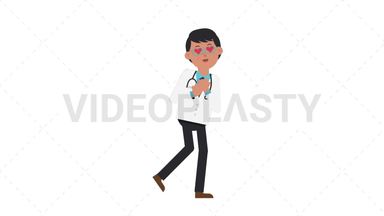 Asian Male Doctor In Love Stock Animation