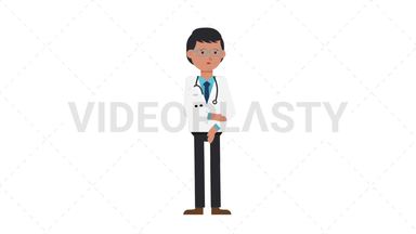 Asian Male Doctor Sad Stock Animation