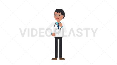 Asian Male Doctor Shortness of Breath Stock Animation