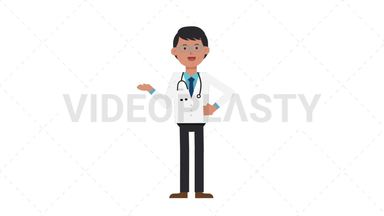 Asian Male Doctor Talking Stock Animation