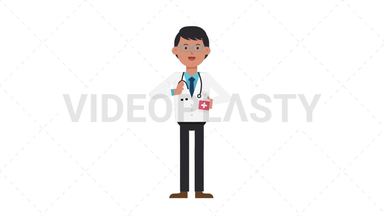 Asian Male Doctor Using Disinfectant Spray Stock Animation