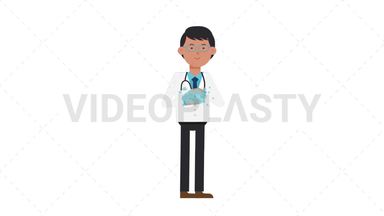Asian Male Doctor Washing Hands Stock Animation