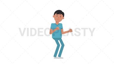 Asian Male Nurse Dancing Stock Animation
