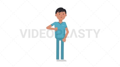 Asian Male Nurse Disapprove Stock Animation