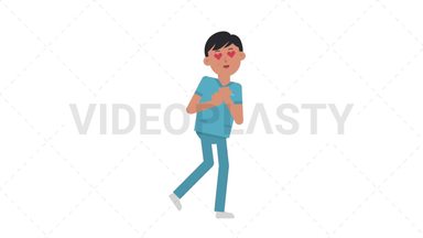 Asian Male Nurse In Love Stock Animation