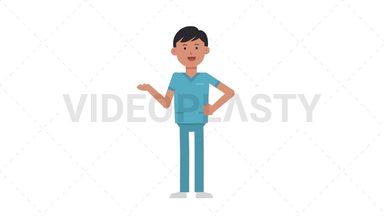 Asian Male Nurse Talking Stock Animation