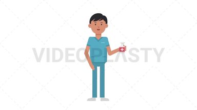 Asian Male Nurse Using Disinfectant Spray Stock Animation