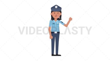 Asian Policewoman Fever Stock Animation