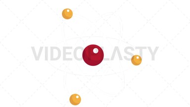 Atoms Flat Icon Stock Animation