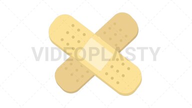 Band Aid Flat Icon Stock Animation