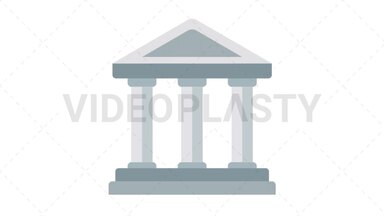 Bank Icon Stock Animation