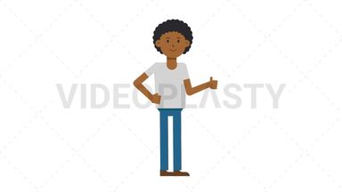 Black Casual Man Approve Stock Animation