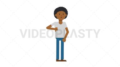 Black Casual Man Disapprove Stock Animation