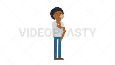Black Casual Man Drinking Coffee Stock Animation