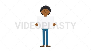 Black Casual Man Holding Toolbox Stock Animation
