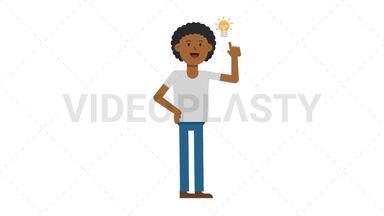Black Casual Man Idea Stock Animation