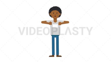 Black Casual Man Putting on Face Mask Stock Animation