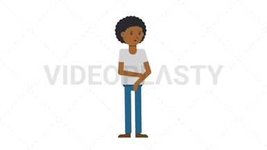 Black Casual Man Sad Stock Animation
