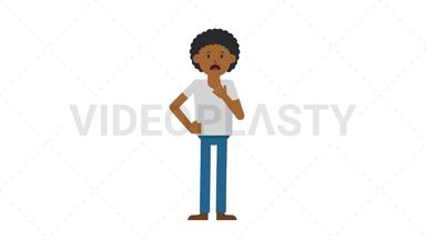 Black Casual Man Shortness of Breath Stock Animation