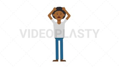 Black Casual Man Stressed Stock Animation