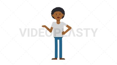 Black Casual Man Talking Stock Animation