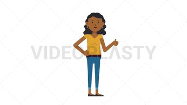 Black Casual Woman Approve Stock Animation